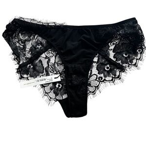 Stylestalker Mellina Lace Briefs Black Sheer Floral Lace Panty Women’s Sz XS NWT